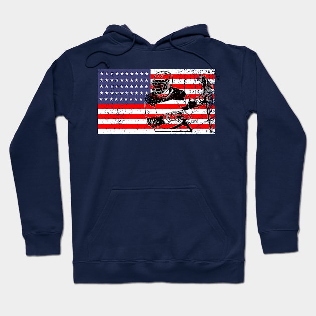 Lacrosse American Flag LAX Hoodie by iloveducks11